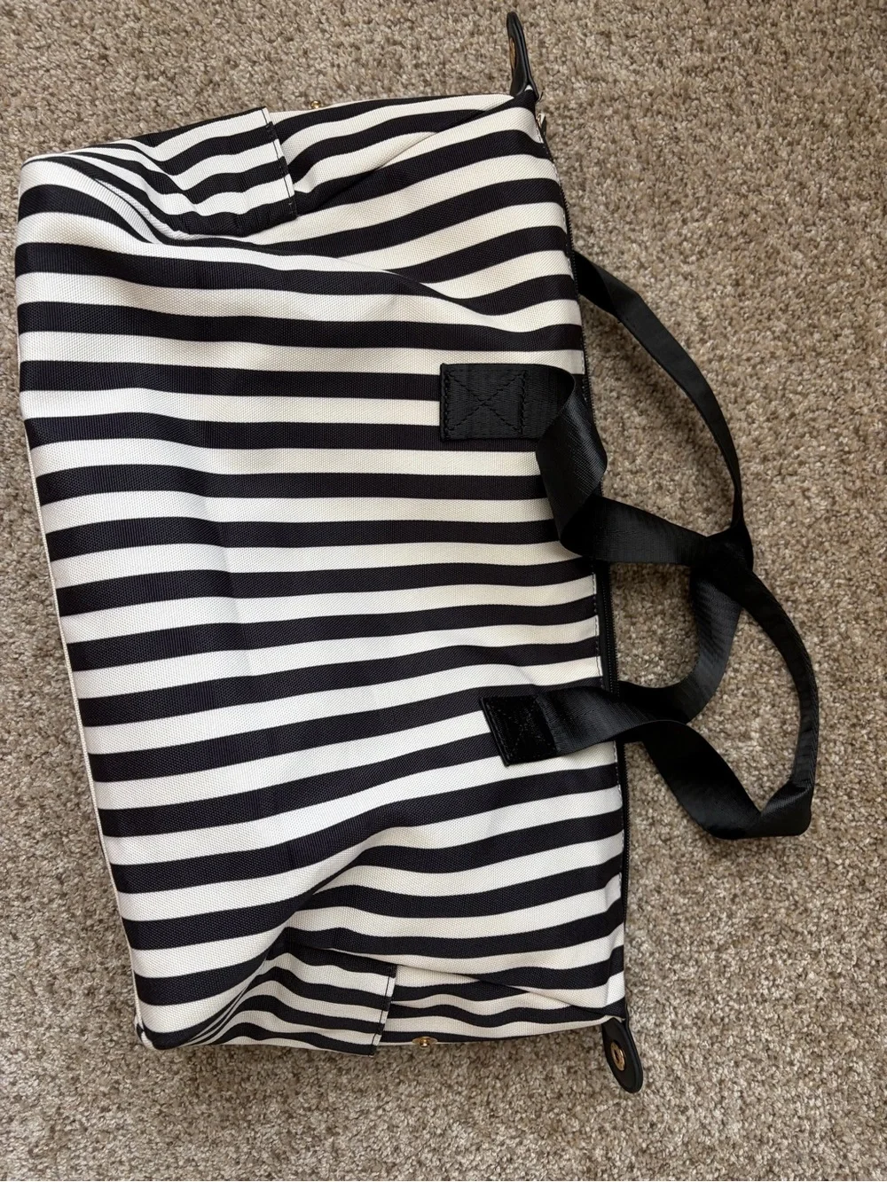Alice and Olivia -Striped Black and White Weekend Tote Bag -
